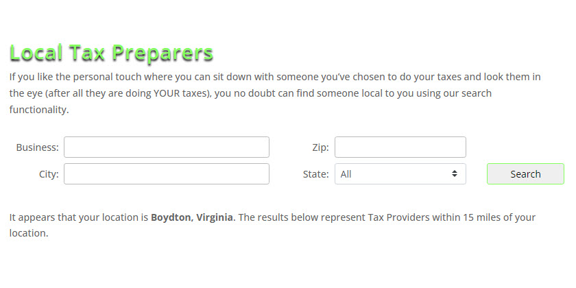 TaxProvider.com Old Search